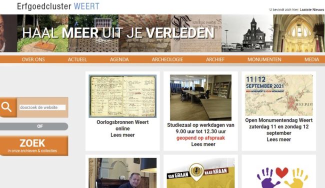 website Erfgoedhuis Weert