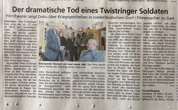 krantenartikel Aber der Kirche passiert nichts