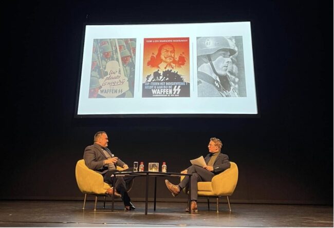 Timmie van Diepen in gesprek met Evertjan van Roekel (l)
