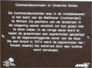 Plaquette op de Onderste Molen in Mechelen
