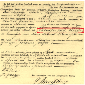 Overlijdensakte Lodewijk Jozef Franssen